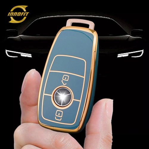 MEB2T1-Granny Grey-Gold Plating- Car Key Cover For Mercedes-Benz