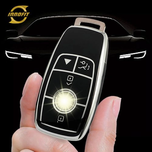 MEB4T1-Black-Silver Plating- Car Key Cover For Mercedes-Benz