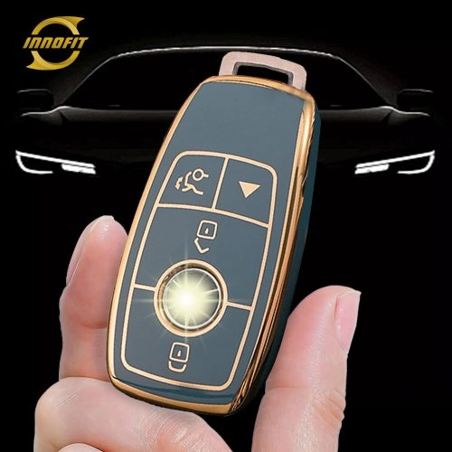 MEB4T1-Granny Grey-Gold Plating- Car Key Cover For Mercedes-Benz