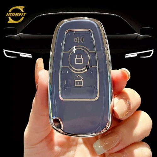 GRB1T1-Light Blue-Silver Plating- Car Key Cover For Great Wall Motor