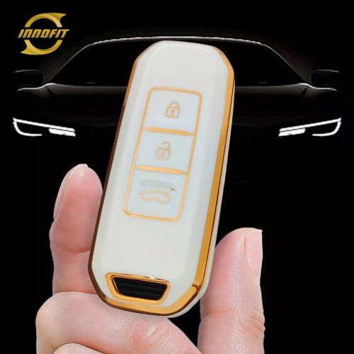 BAB1T1-White-Gold Plating- Car Key Cover For BAOJUN Chevrolet