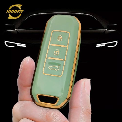 BAB1T1-Green-Gold Plating- Car Key Cover For BAOJUN Chevrolet