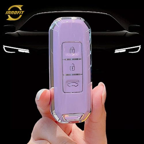 BAB1T1-Mor-Gümüş Kaplama- BAOJUN Chevrolet için Araba Anahtarı Kapağı