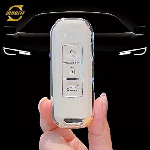 BAB1T1-White-Silver Plating- Car Key Cover For BAOJUN Chevrolet