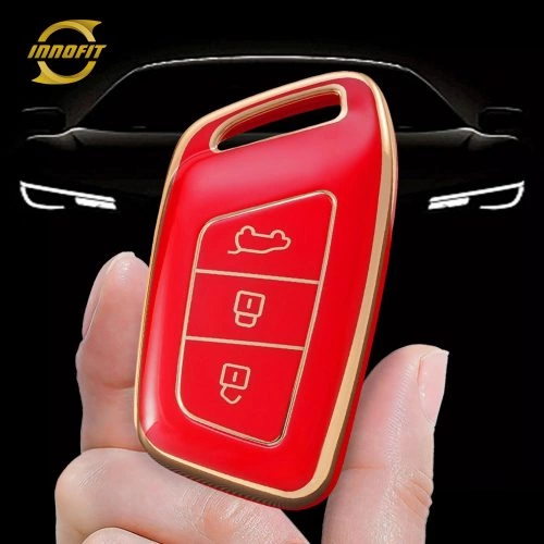 BAC1T1-Red-Gold Plating- Car Key Cover For BAOJUN