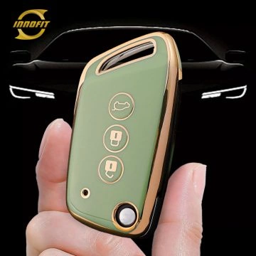 BAD1T1-Green-Gold Plating- Car Key Cover For BAOJUN