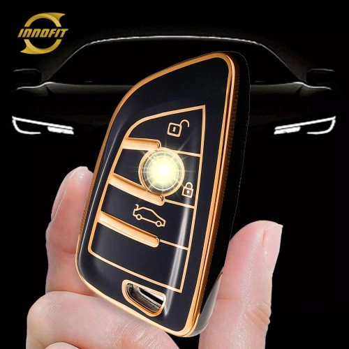 BMB2T1-Black-Gold Plating- Car Key Cover For BMW