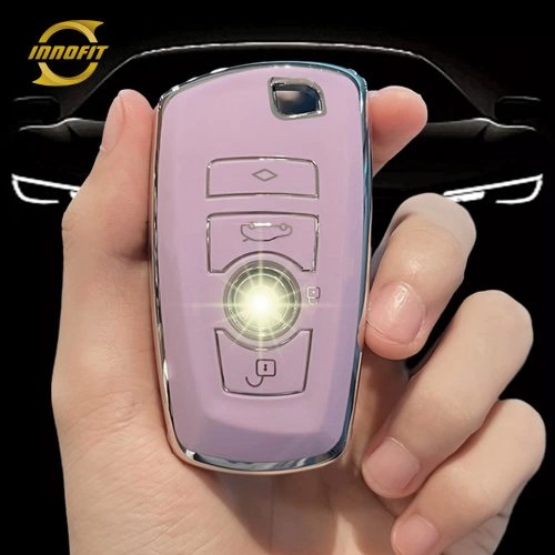 BMC1T1-Purple-Silver Plating- Car Key Cover For BMW