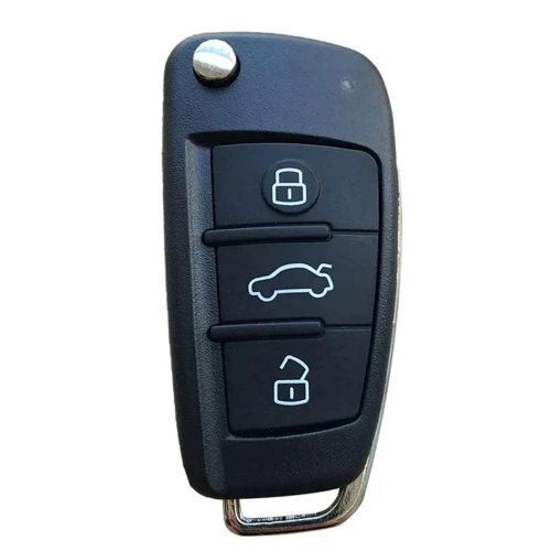 AUD1T1-White-Silver Plating- Car Key Cover For Audi