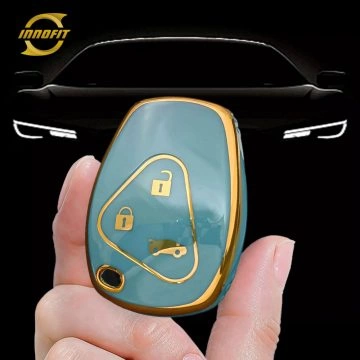 RED1T1-Granny Grey-Gold Plating- Car Key Cover For Renault