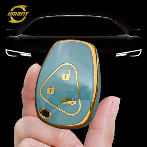 RED1T1-Granny Grey-Gold Plating- Car Key Cover For Renault