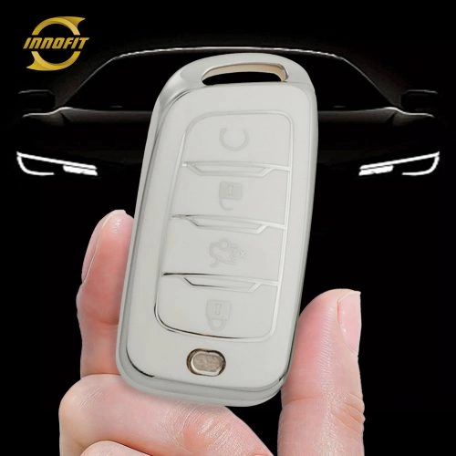 CHD1T1-White-Silver Plating- Car Key Cover For CHANGAN