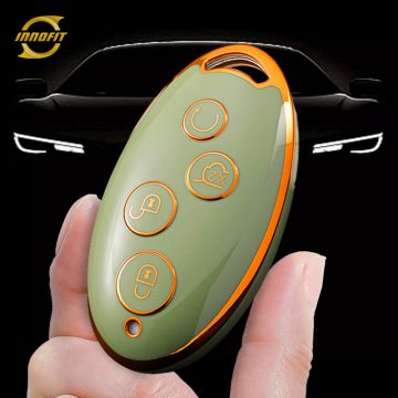 BYB1T1-Green-Gold Plating- Car Key Cover For BYD