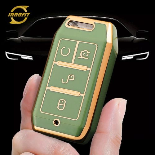 BYC1T1-Green-Gold Plating- Car Key Cover For BYD