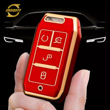 BYC1T1-Red-Gold Plating- Car Key Cover For BYD