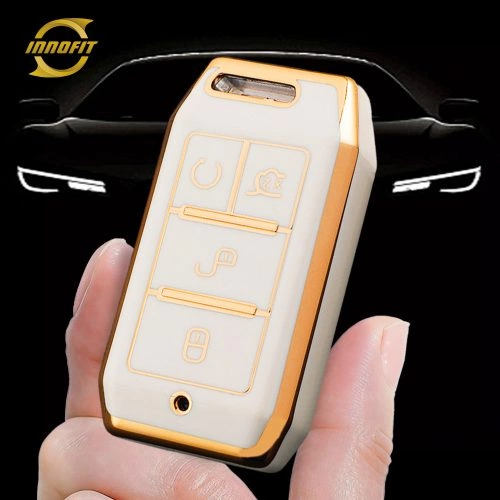 BYC1T1-White-Gold Plating- Car Key Cover For BYD