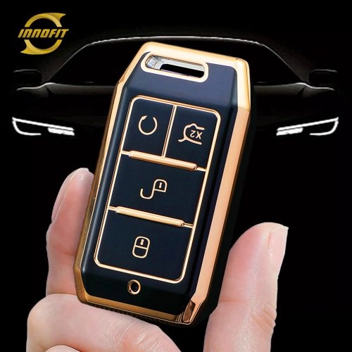 BYC1T1-Black-Gold Plating- Car Key Cover For BYD