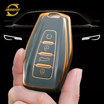 GEB1T1-Granny Grey-Gold Plating- Car Key Cover For Geely Auto