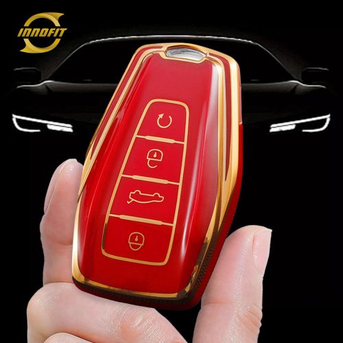 GEB1T1-Red-Gold Plating- Car Key Cover For Geely Auto