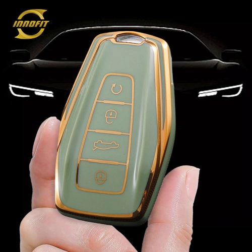 GEB1T1-Green-Gold Plating- Car Key Cover For Geely Auto