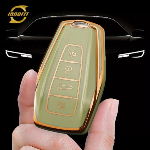GEB2T1-Green-Gold Plating- Car Key Cover For Geely Auto