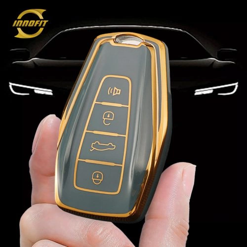 GEB2T1-Granny Grey-Gold Plating- Car Key Cover For Geely Auto