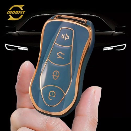 GEC1T1-Granny Grey-Gold Plating- Car Key Cover For Geely Auto