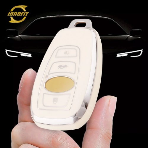 ROA2T1-White-Silver Plating- Car Key Cover For Roewe