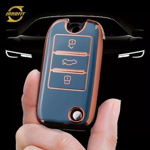 ROC1T1-Granny Grey-Gold Plating- Car Key Cover For Roewe Morris Garages