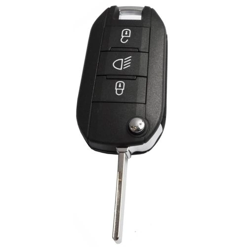 PUB2T1-White-Silver Plating- Car Key Cover For Peugeot