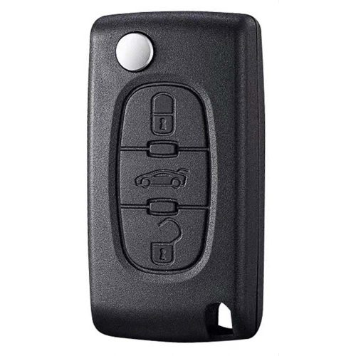 PUE1T1-Black-Gold Plating- Car Key Cover For Peugeot