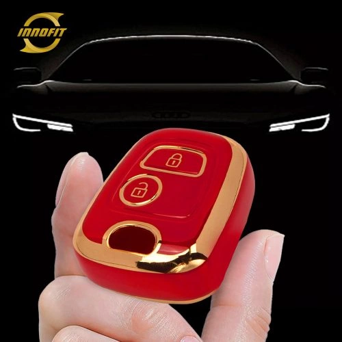 PUF2T1-красный-золотое-покрытие-ключ-автомобиля-обложка-для-Peugeot-Citroen