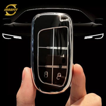 JEA2T1-Black-Silver Plating- Car Key Cover For Jeep Dodge Chrysler