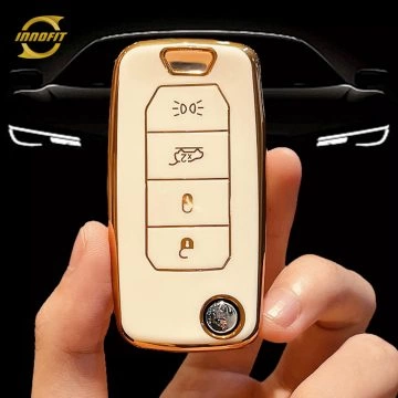 JEB1T1-White-Gold Plating- Car Key Cover For Jeep