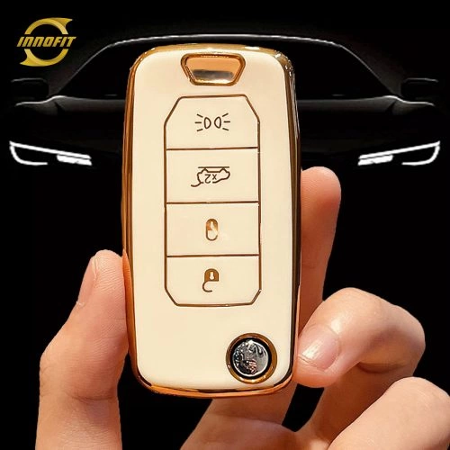 JEB1T1-White-Gold Plating- Car Key Cover For Jeep