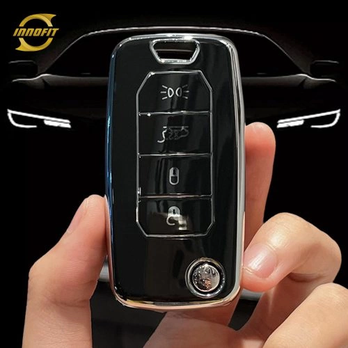 JEB1T1-Black-Silver Plating- Car Key Cover For Jeep