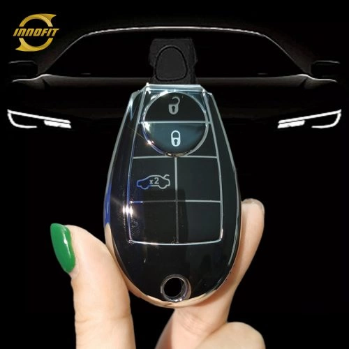 JEC1T1-Black-Silver Plating- Car Key Cover For Jeep Dodge Chrysler