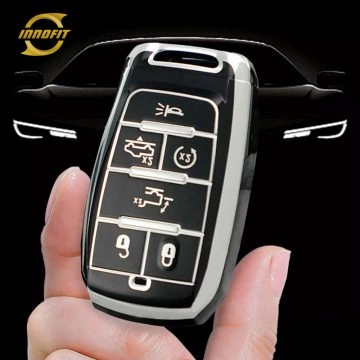 JEE1T1-Black-Silver Plating- Car Key Cover For Jeep Dodge