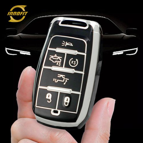 JEE1T1-Black-Silver Plating- Car Key Cover For Jeep Dodge
