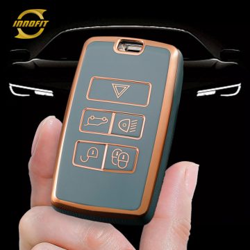 LAB1T1-Granny Grey-Gold Plating- Car Key Cover For Landrover Jaguar
