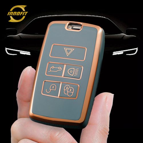 LAB1T1-Granny Grey-Gold Plating- Car Key Cover For Landrover Jaguar