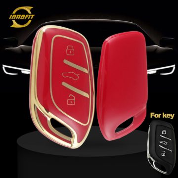 ROB1T1-Red-Gold Plating- Car Key Cover For Roewe Morris Garages