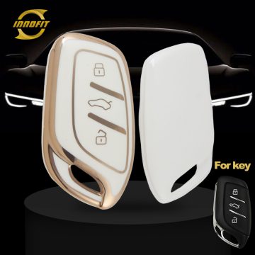 ROB1T1-White-Gold Plating- Car Key Cover For Roewe Morris Garages