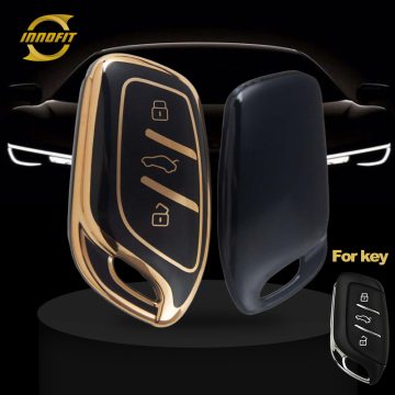 ROB1T1-Black-Gold Plating- Car Key Cover For Roewe Morris Garages