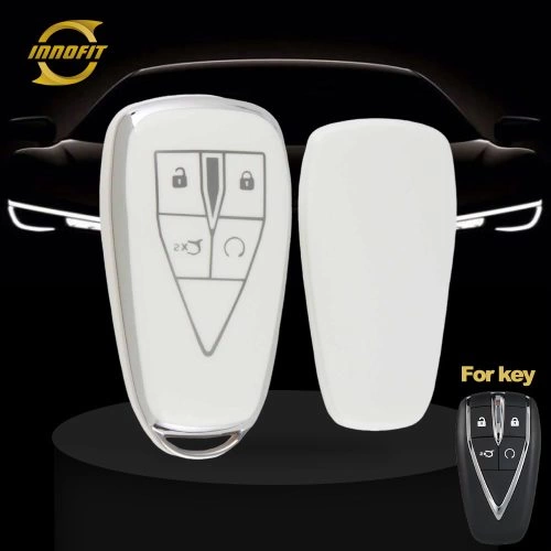 CHC2T1-White-Silver Plating- Car Key Cover For CHANGAN