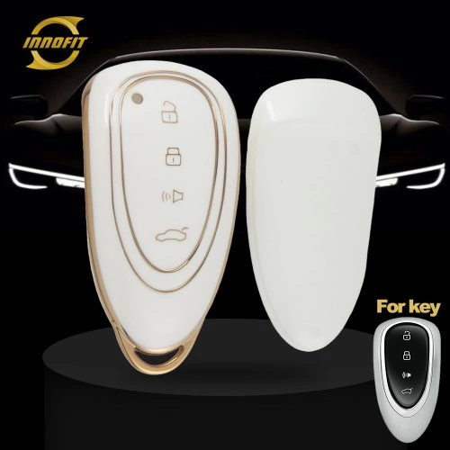 GRF1T1-White-Gold Plating- Car Key Cover For Great Wall Motor WEY