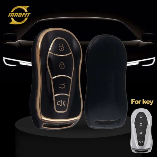 GEC1T1-Black-Gold Plating- Car Key Cover For Geely Auto
