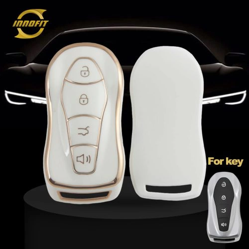 GEC1T1-White-Gold Plating- Car Key Cover For Geely Auto