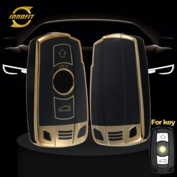 BMD1T1-Black-Gold Plating- Car Key Cover For BMW