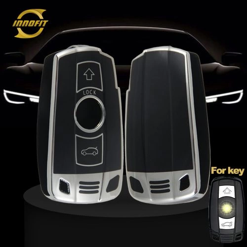 BMD1T1-Black-Silver Plating- Car Key Cover For BMW